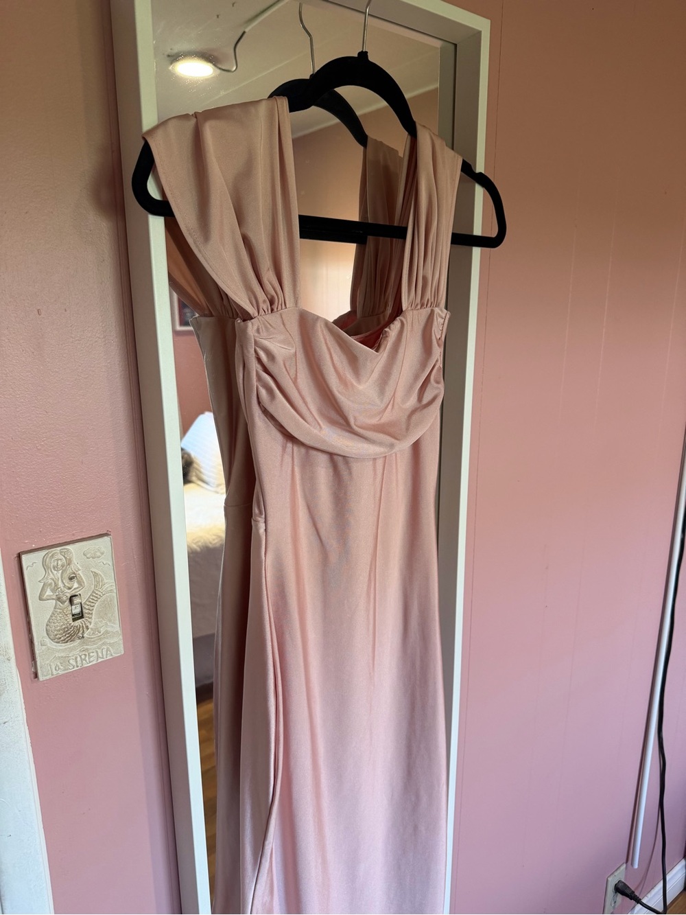 Windsor Blush Pink Sleeveless Maxi Dress with Draped Bodice